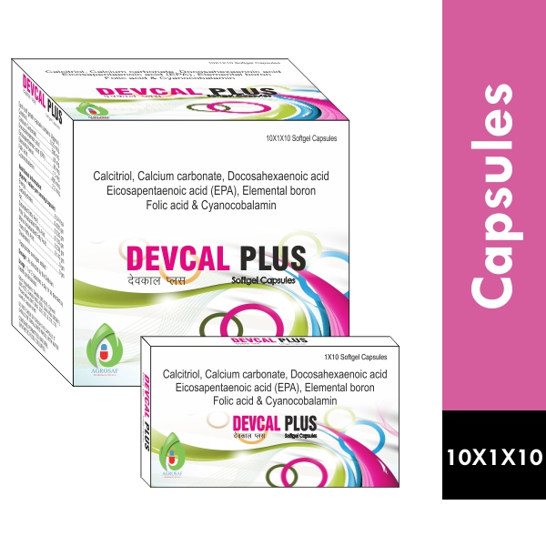 DEVCAL PLUS CAPSULE - Calcitriol 0.25 Mcg+calcium Carbonate 500 Mg+docosahexaenoic Acid 60 Mg+eicosapentaenoic Acid (epa) 90 Mg+elemental Boron 1.5 Mg+folic Acid 400 Mcg+cyanocobalamin 2.2 Mcg