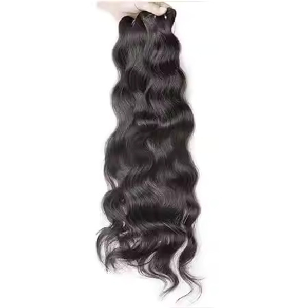 28 Inch Machine Weft Hair Bundles, Natural Wavy Human Hair, Long Black Hair Extensions for Women