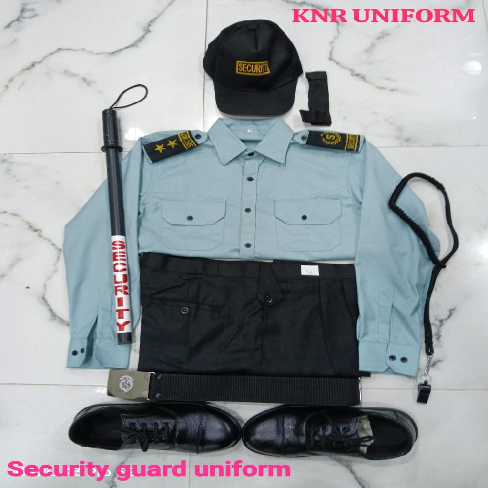 आसमान नीला सुरक्षा गार्ड यूनिफॉर्म सेट