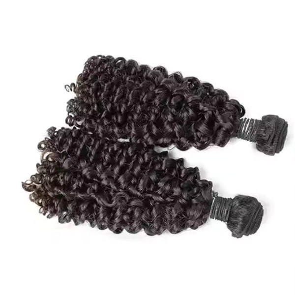 2 Bundles Brazilian Human Hair Double Weft Extension 100% Unprocessed Virgin Natural Color Curly Wave 8 Inch