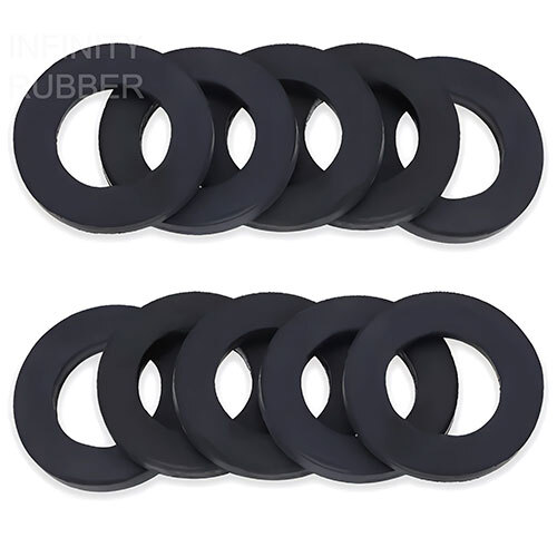 Rubber Washer - EPDM Rubber, Standard Size, Black Color | Industrial Use, Plain Surface Finish