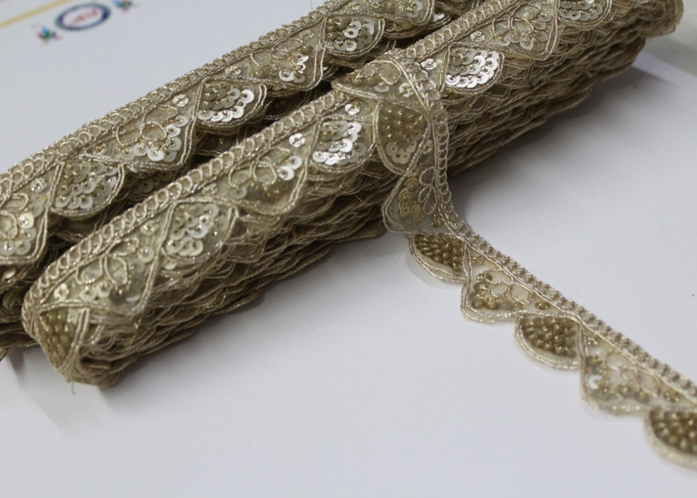 Sequence Cutwork Lace - Color: Golden