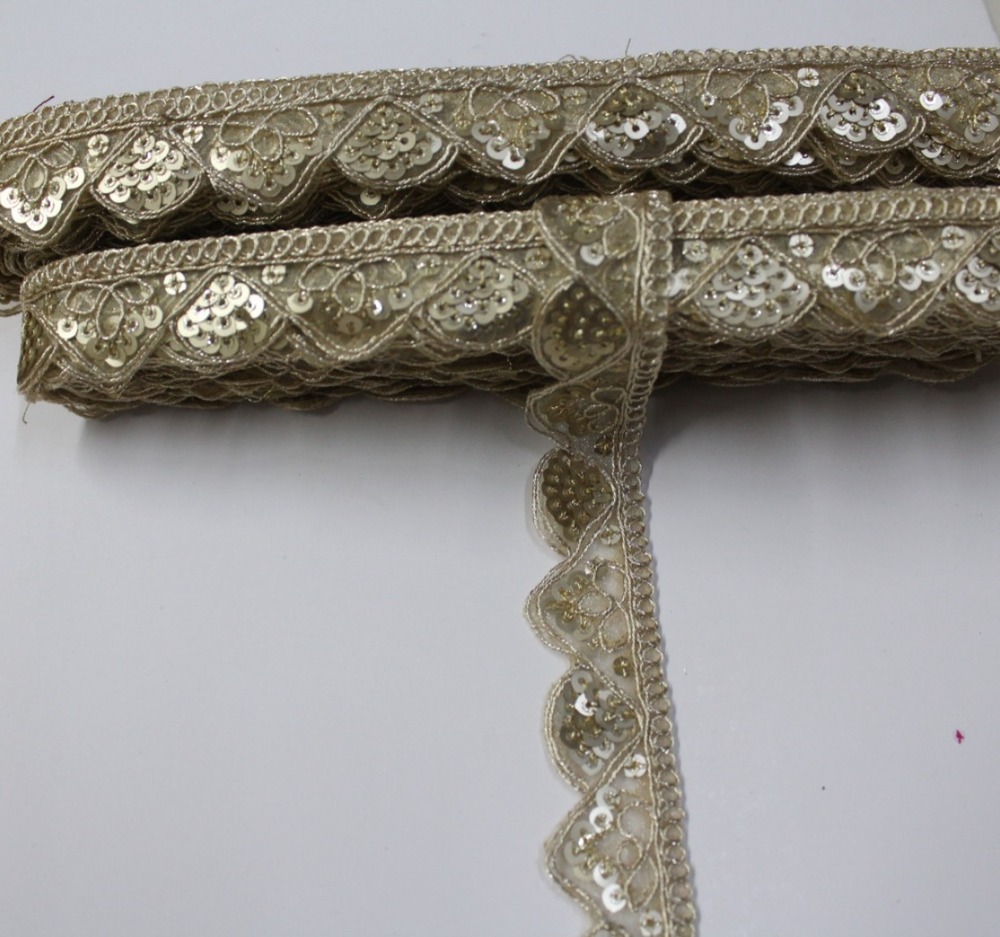 Sequence Cutwork Lace - Color: Golden