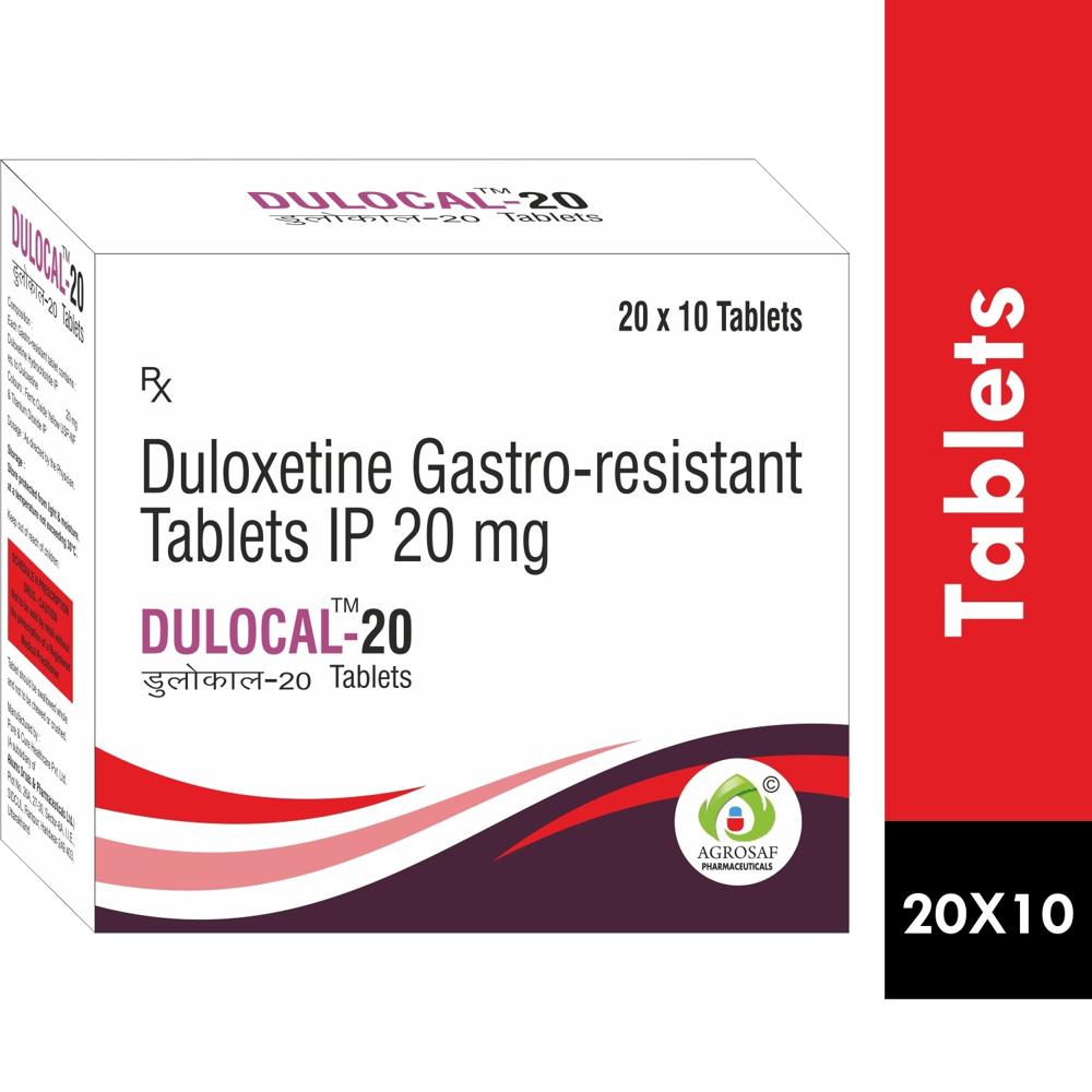 Dulocal-20 Tablet - Duloxetine 20mg | Reliable Antidepressant & Pain Relief For Adults, Who-gmp Compliant, Secure Blister Packaging