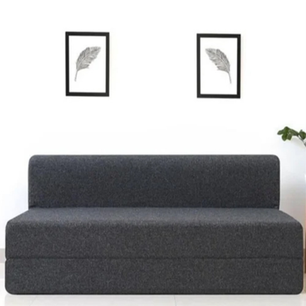 Grey Foldable Foam Sofa Cum Bed - Regional Style: Indian Style