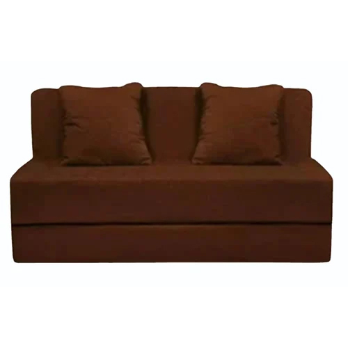 Brown Foldable Foam Sofa Cum Single Bed