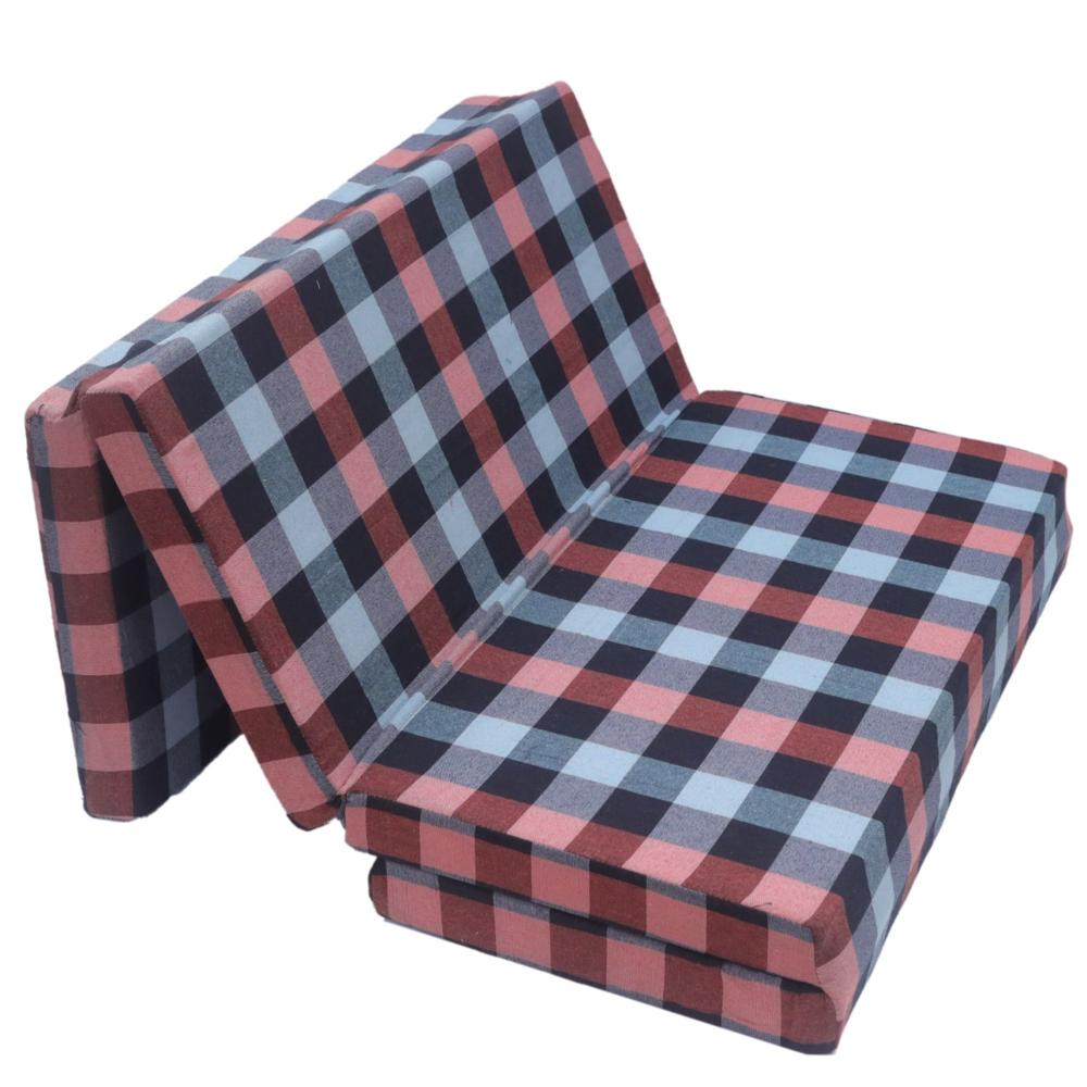 EPE Foam Foldable Mattress - 2 Inch Thick 6 x 3 Feet | Soft Multicolor Fabric Lightweight Design for Easy Storage & Portability