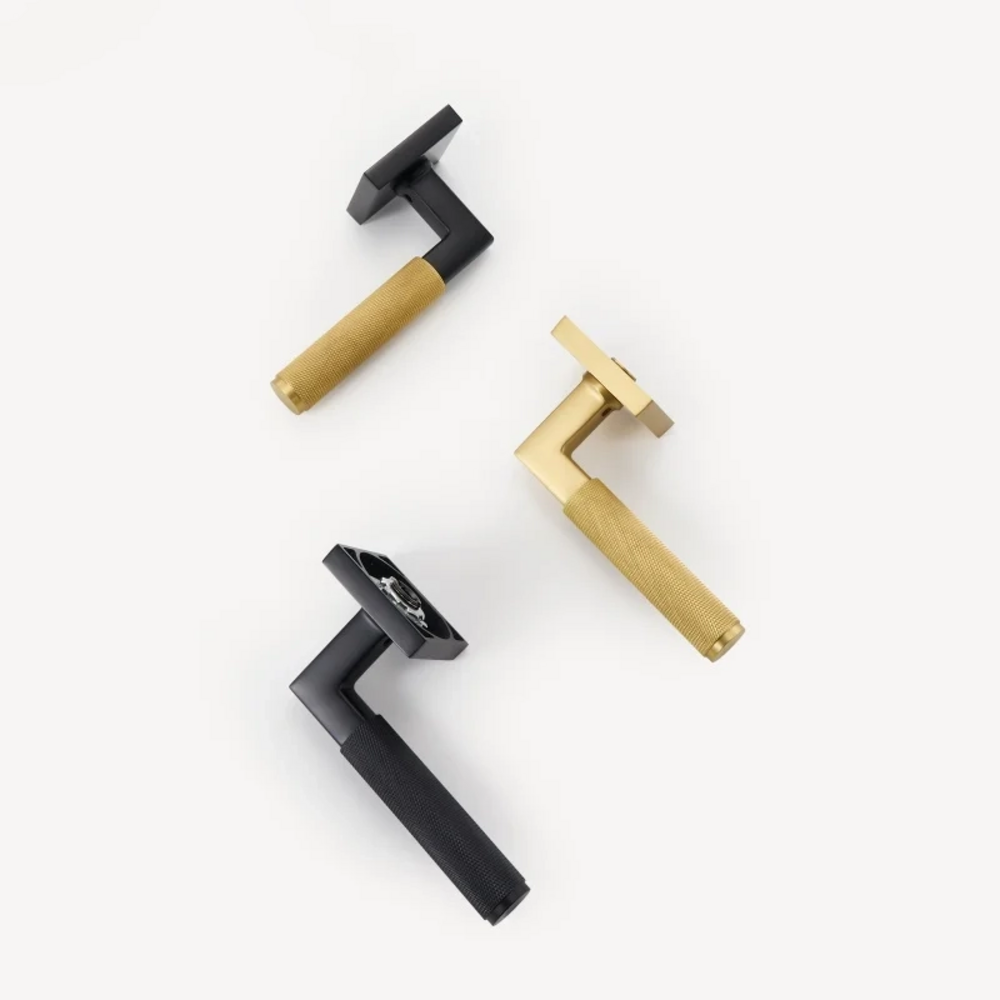 Ember Knurled Solid Brass Lever Handle | Passage Door Lever | Privacy Door Lever | Double Leaf Door Lever | Suitable for Internal Doors