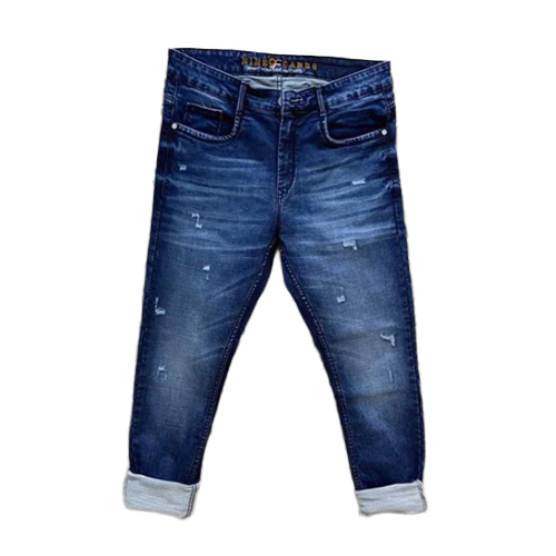 Blue Plain Mens Denim Jeans