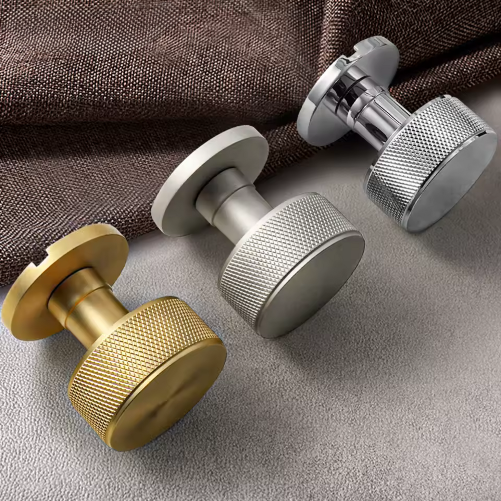 Topaz Knurled Solid Brass Lever Knob | Passage Door Lever | Privacy Door Lever | Door Lock | Living Room Lever Knob | Suitable for Internal Doors