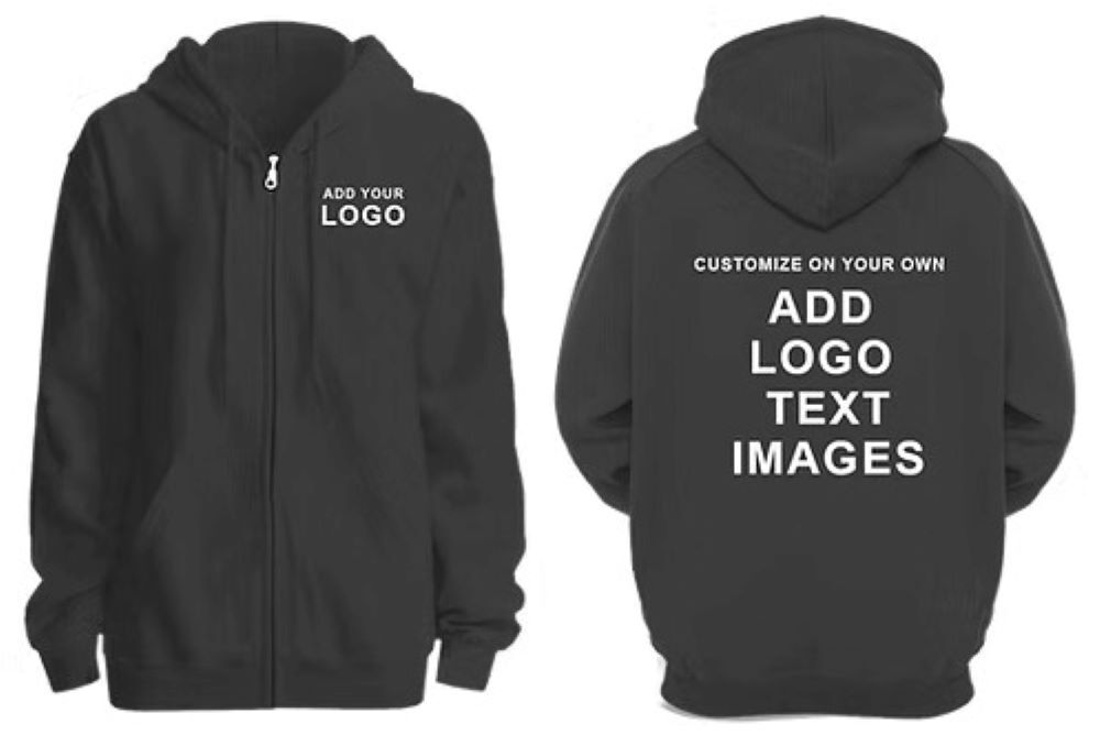 Corporate Custom Zipper Hoodies - Design: Standard