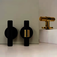 Panthera Knurled Solid T-bar Brass Lever Handle | Passage Door Lever | Privacy Door Lever | Bedroom Lever Handle | Suitable For Internal Doors - Color: Matte Gold