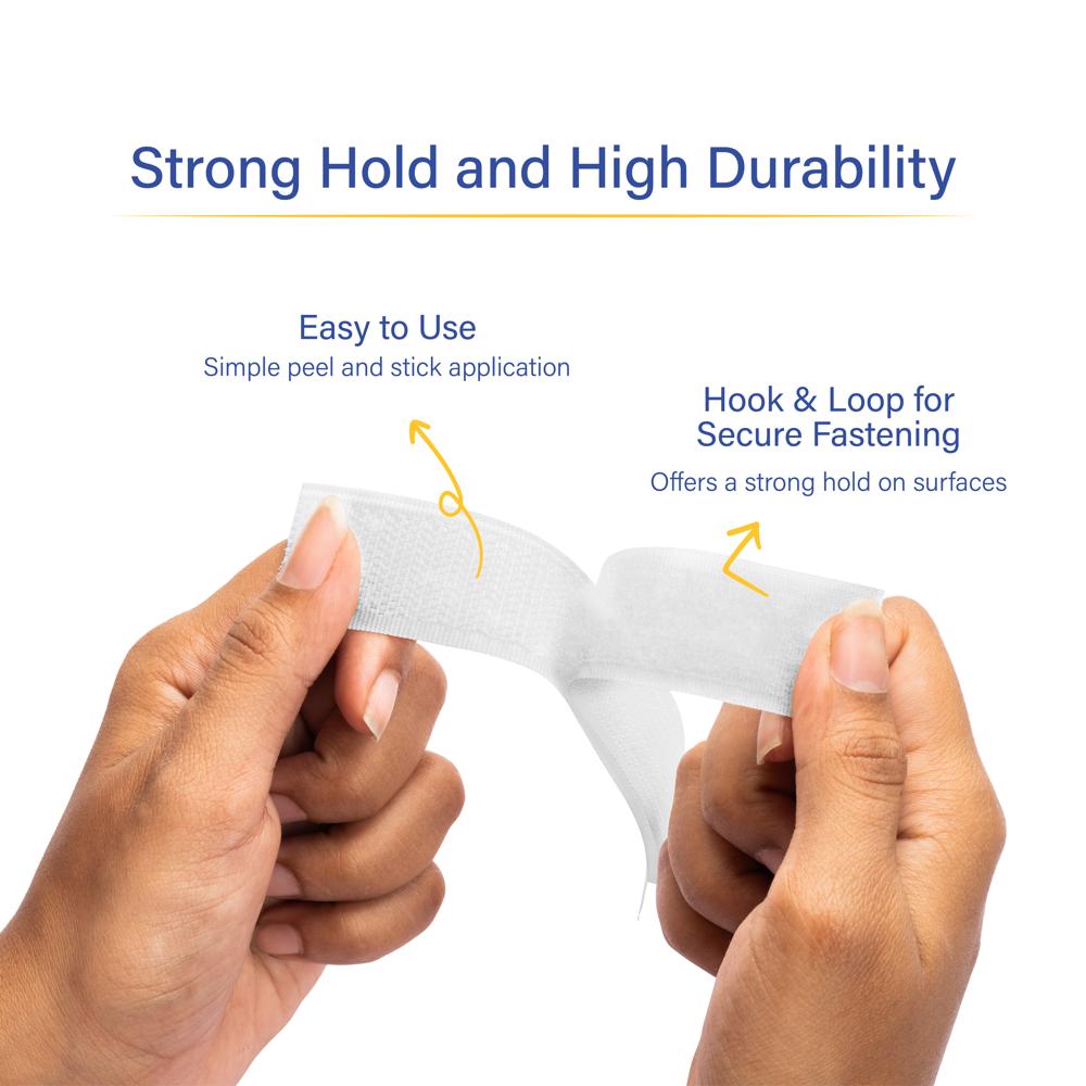 25mm Velcro White Tape Hook Or Loop - 25 Meter Length, 1 Inch Size | High Durability And Versatility For Various Applications