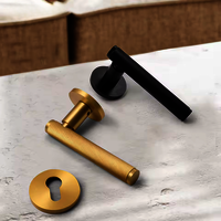 Starlit Knurled Solid Brass Lever Handle | Passage Door Lever | Privacy Door Lever | Wooden Door Lever Handle | Bedroom Door Handle | Suitable For Internal Doors - Color: Matte Gold