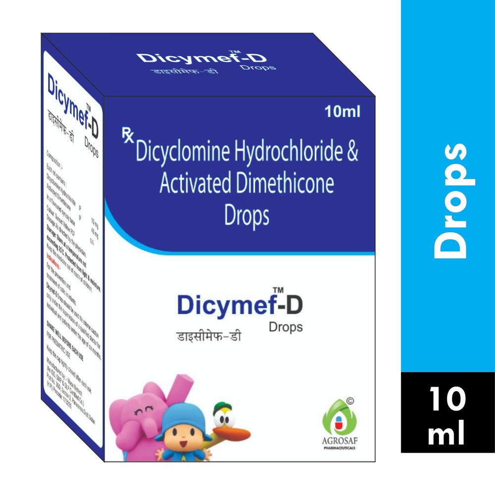DICYMEF D DROP - DICYCLOMINE HYDROCHLORIDE 10MG & ACTIVATED DIMETHICONE 40MG DROP