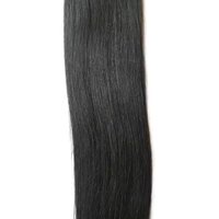 100% Natural Black Color Straight Weft Hair Bundle Temple Remy  Human Hair Extensions