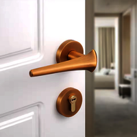 Orbit Solid Brass Lever Handle | Passage Door Lever | Privacy Door Lever | Double Leaf Door Lever | Dunny Door Handle | Door Lock Lever Handle | Suitable For Internal Doors - Color: Matte Gold