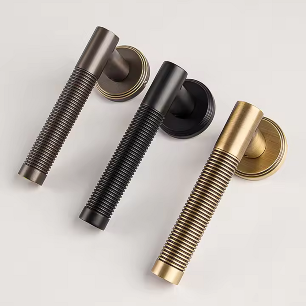 Seraph Knurled Solid Brass Lever Handle | Passage Door Lever | Privacy Door Lever | Wooden Door Lever Handle | Bedroom Lever Handle | Suitable For Internal Doors