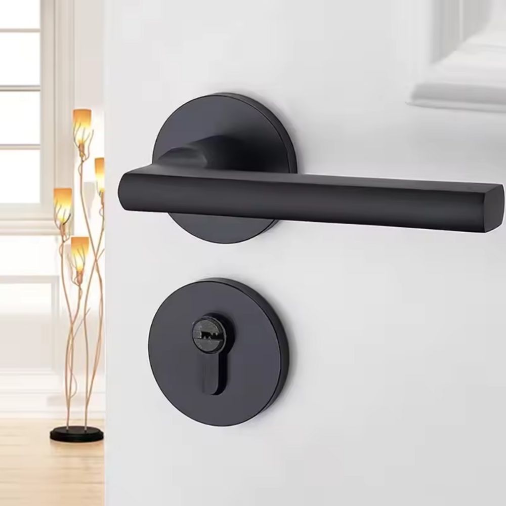Astraea Solid Brass Lever Handle | Passage Door Lever | Privacy Door Lever | Bedroom Lever Handle | Door Lock Set | Suitable For Internal Doors - Color: Matte Gold