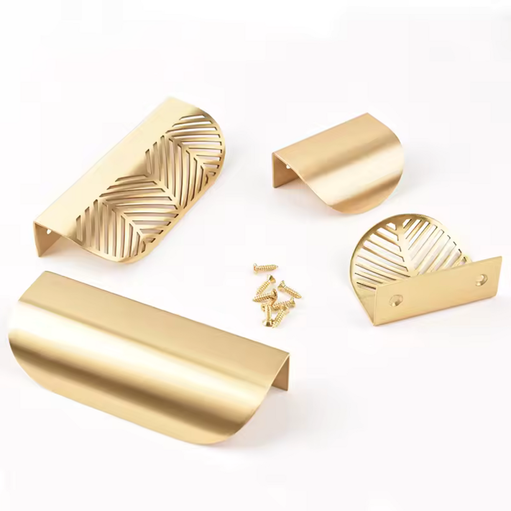 Bloom Brass Lip Pull Handle | Kitchen Cabinet Pull | Concealed Handle | Dresser Handle | Drawer Handle | Wardrobe Handle | Cabinet Pull | Furniture Handle | Nordic Style Handle