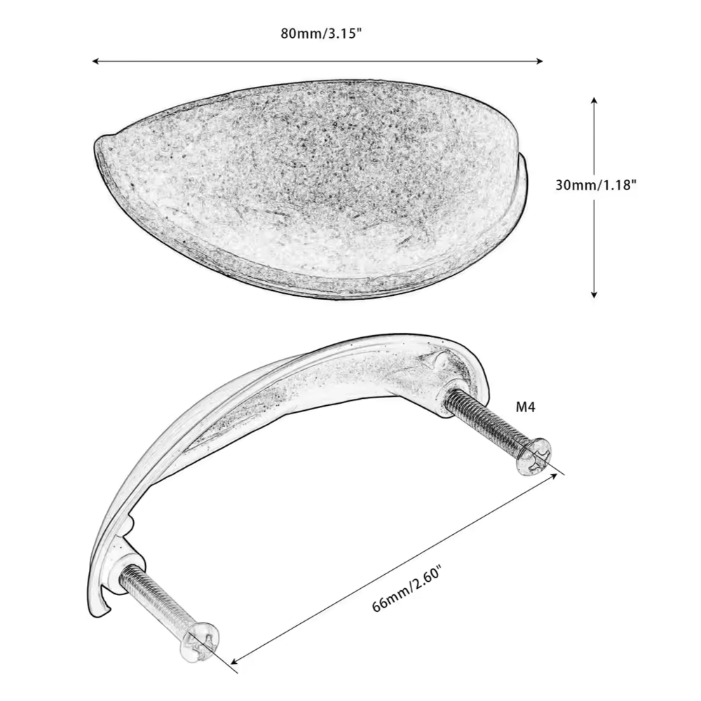 Cedar Brass Lip Pull Handle | Cup Handle | Shell Pull | Kitchen Handle | Drawer Handle | Cupboard Handle