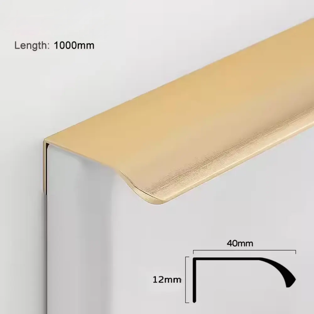 Midnight Brass Lip Pull Handle | Kitchen Cabinet Pull | Hidden Handle | Dresser Handle | Drawer Handle | Wardrobe Handle | Cabinet Pull | Furniture Handle