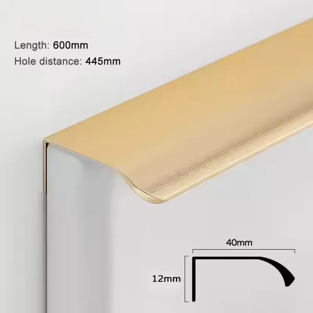 Midnight Brass Lip Pull Handle | Kitchen Cabinet Pull | Hidden Handle | Dresser Handle | Drawer Handle | Wardrobe Handle | Cabinet Pull | Furniture Handle