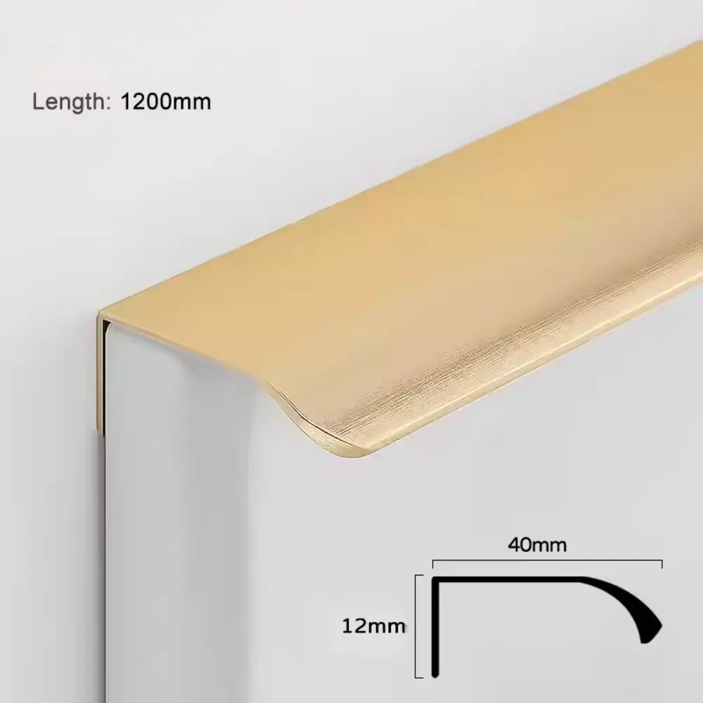 Midnight Brass Lip Pull Handle | Kitchen Cabinet Pull | Hidden Handle | Dresser Handle | Drawer Handle | Wardrobe Handle | Cabinet Pull | Furniture Handle
