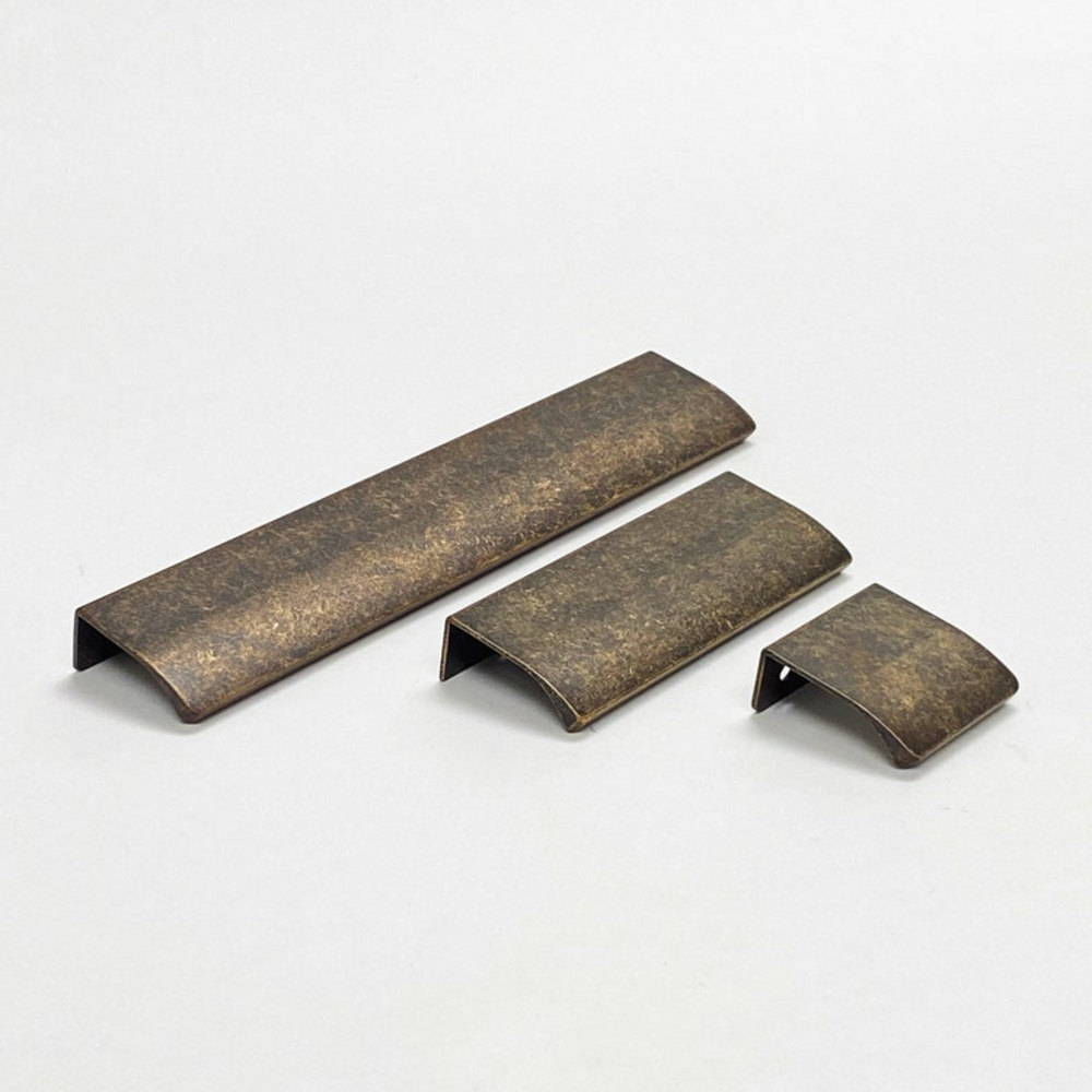 Misty Brass Lip Pull Handle | Kitchen Cabinet Pull | Hidden Handle | Dresser Handle | Finger Drawer Pull | Wardrobe Handle | Cabinet Hardware