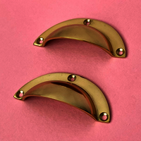 Whisper Brass Lip Pull Handle | Cup Handle | Shell Pull | Kitchen Handle | Replacement Drawer Handle | Cupboard Handle