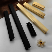 Arctic Lip Pull Handle | Kitchen Cabinet Pull | Invisible Handle | Dresser Handle | Finger Drawer Pull | Wardrobe Handle | Cabinet Hardware | Ambry Handle - Color: Matte Gold