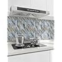 MARBLE WALL PAPER - BLUE BROWN MARBLE