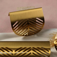 Snowlynx Lip Pull Handle | Modern Kitchen Cabinet Pull | Invisible Pull | Dresser Handle | Hollow Handle | Wardrobe Handle | Luxurious Cupboard Pull | Curved Pull | Leaf Handle - Color: Matte Gold