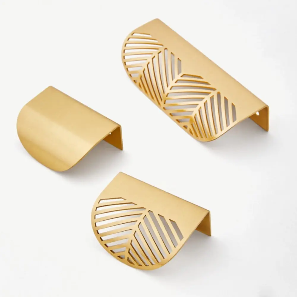 Brilliant Brass Lip Pull Handle | Kitchen Cabinet Pull | Dresser Finger Pull | Drawer Edge Pull | Wardrobe Handle | Cabinet Pull | Furniture Handle | Nordic Style Handle