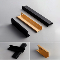 Imperial Lip Pull Handle | Modern Kitchen Cabinet Pull | Hidden Pull | Dresser Handle | Hollow Handle | Wardrobe Handle | Luxurious Cupboard Pull - Color: Matte Gold