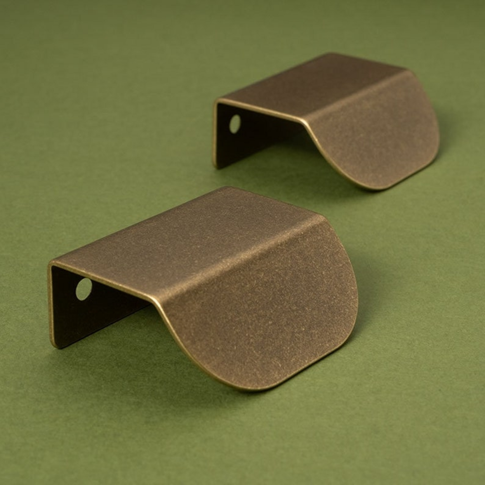Altair Brass Lip Pull Handle | Kitchen Cabinet Pull | Drawer Edge Pull | Wardrobe Handle | Cupboard Pull