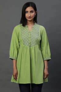 Designer Short Kurti - Color: Green