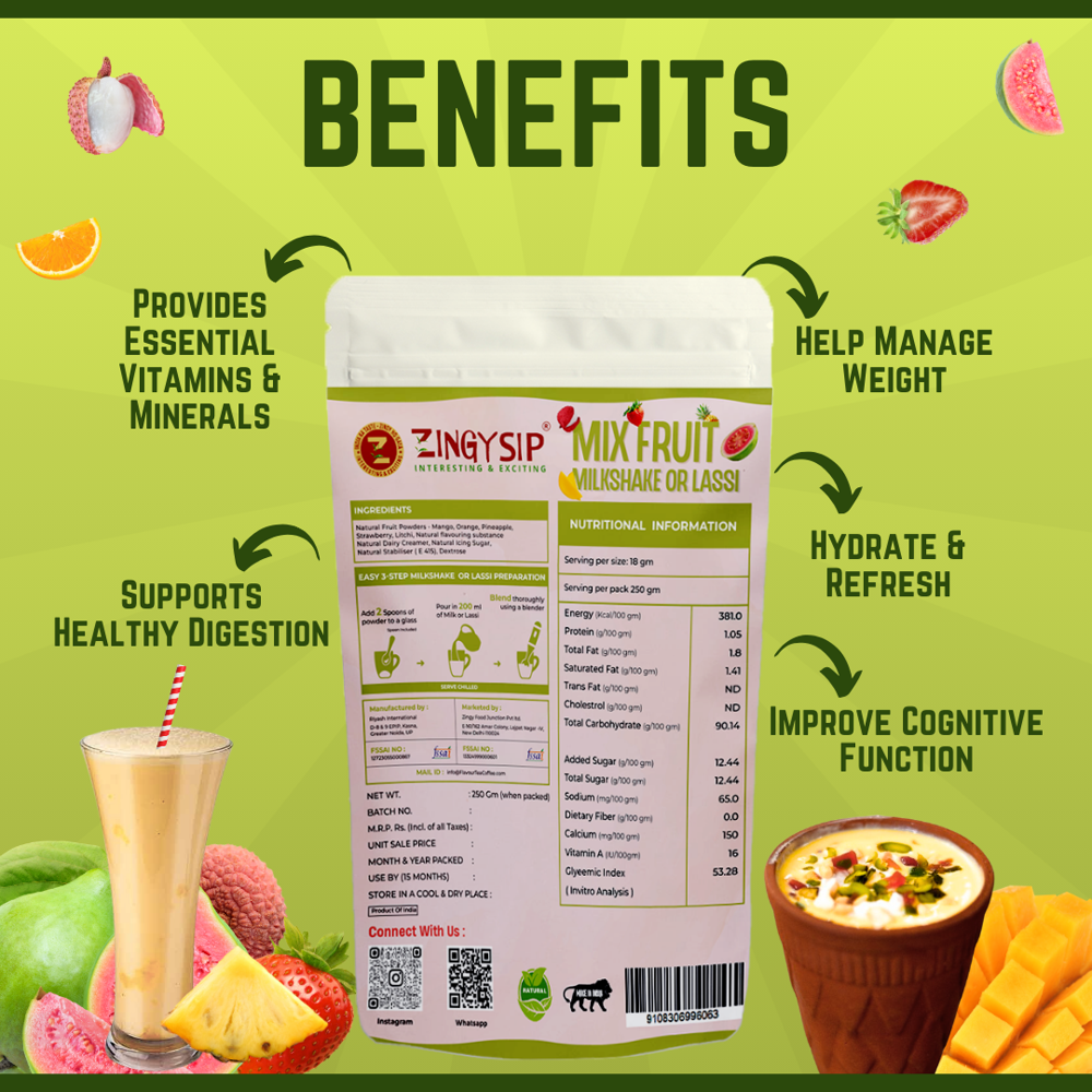 Mix Fruit Flavour Lassi Milkshake