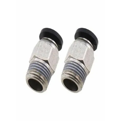 3D Printer Extruder And Hot End Pneumatic Connectors Pack Of 2 - Color: Silver