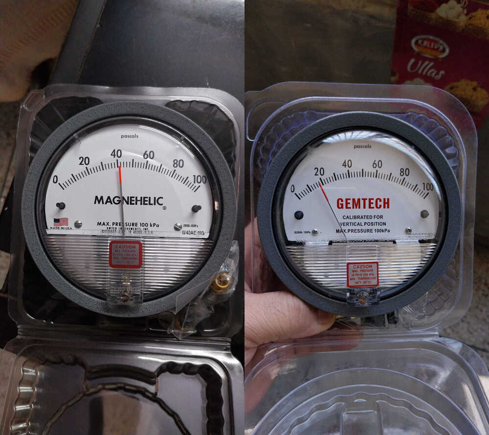 GEMTECH_INSTRUMENTS SERIES G2300 DIFFERENTIAL PRESSURE GAUGE CM OF WATER ZERO CENTER