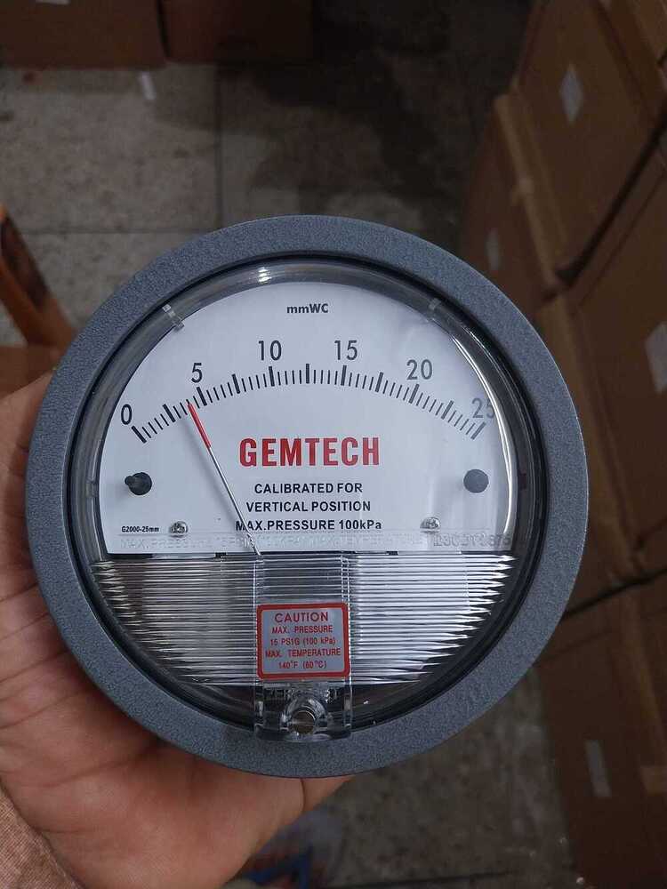 Gemtech Model G2300-10cm Differential Pressure Gauge Range 5-0-5 Cm