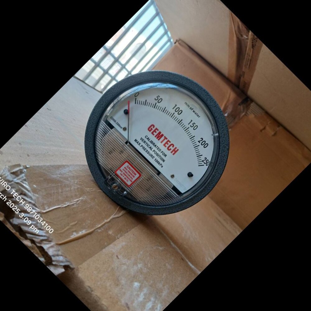 Gemtech Differential Pressure Gauge In Hosur Tamilnadu - Accuracy: 2% (-Ha Model 1) Of Fs (3% (-Ha 1.5%) On -0