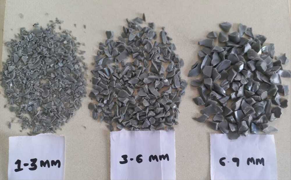 Grey Opaque glass crushed chips 1-9 mm and Aggregate