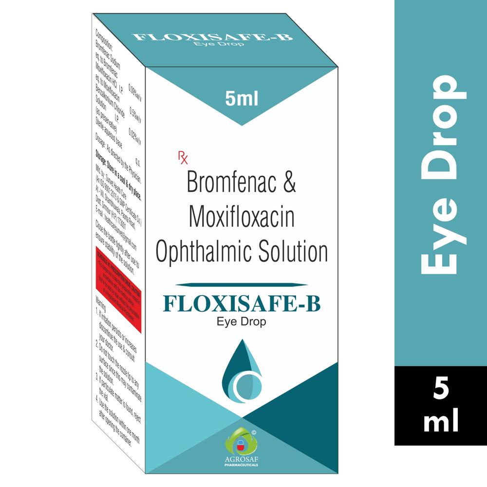 FLOXISAFE B EYE DROP - Bromfenac Sodium Eq. To Bromfenac 0.09%w/v , Moxifloxacin Hcl I.p Eq To Mocifloxacin 0.5%w/v, Benzalkonium Chloride Solution I.p 0.02%w/v (as Preservative) Sterile Aqueous Base