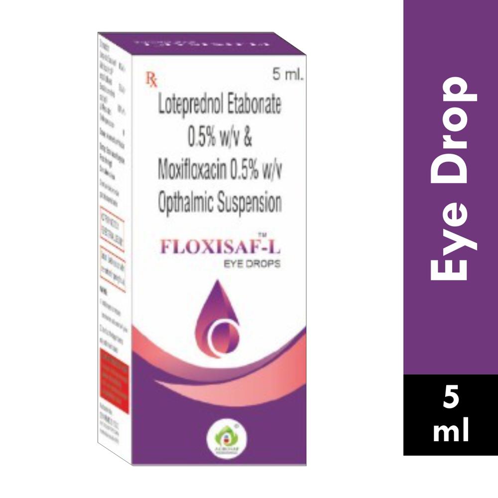 FLOXISAF-L EYE DROP - MOXIFLOXACIN 0.5%W/V +LOTEPREDNOL ETABONATE 0.5% W/V