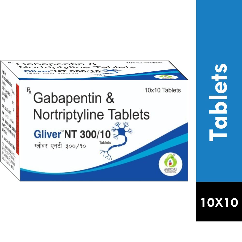 GLIVER NT 300/10 TABLETS - Gabapentin (300mg) + Nortriptyline (10mg)