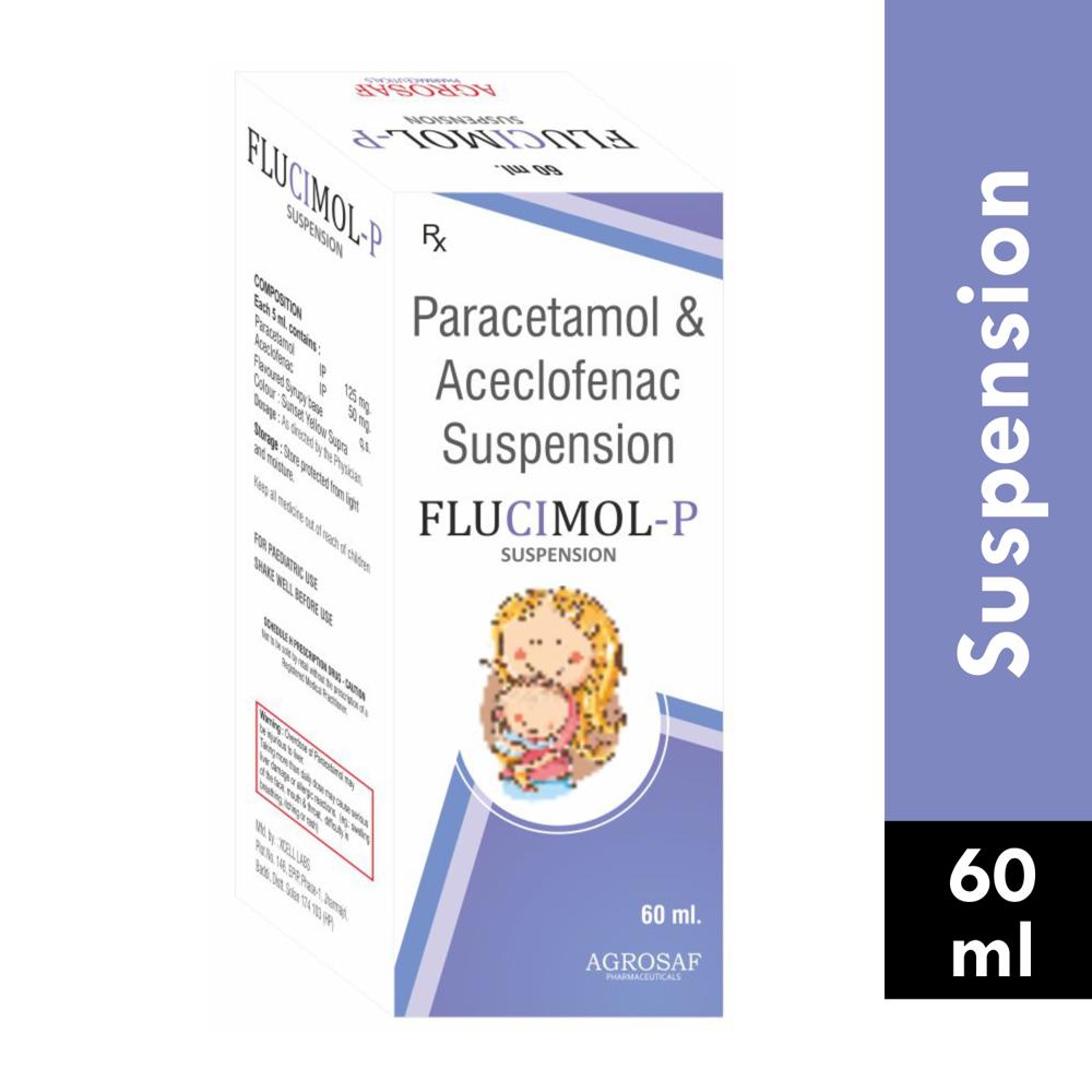 FLUCIMOL P SYRUP - Aceclofenac (50mg) + Paracetamol (125mg)