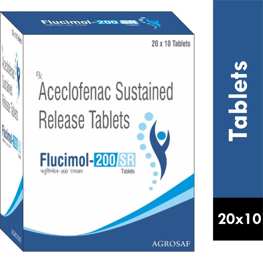FLUCIMOL 200 SR TABLET - Aceclofenac (200mg) (susten Release)