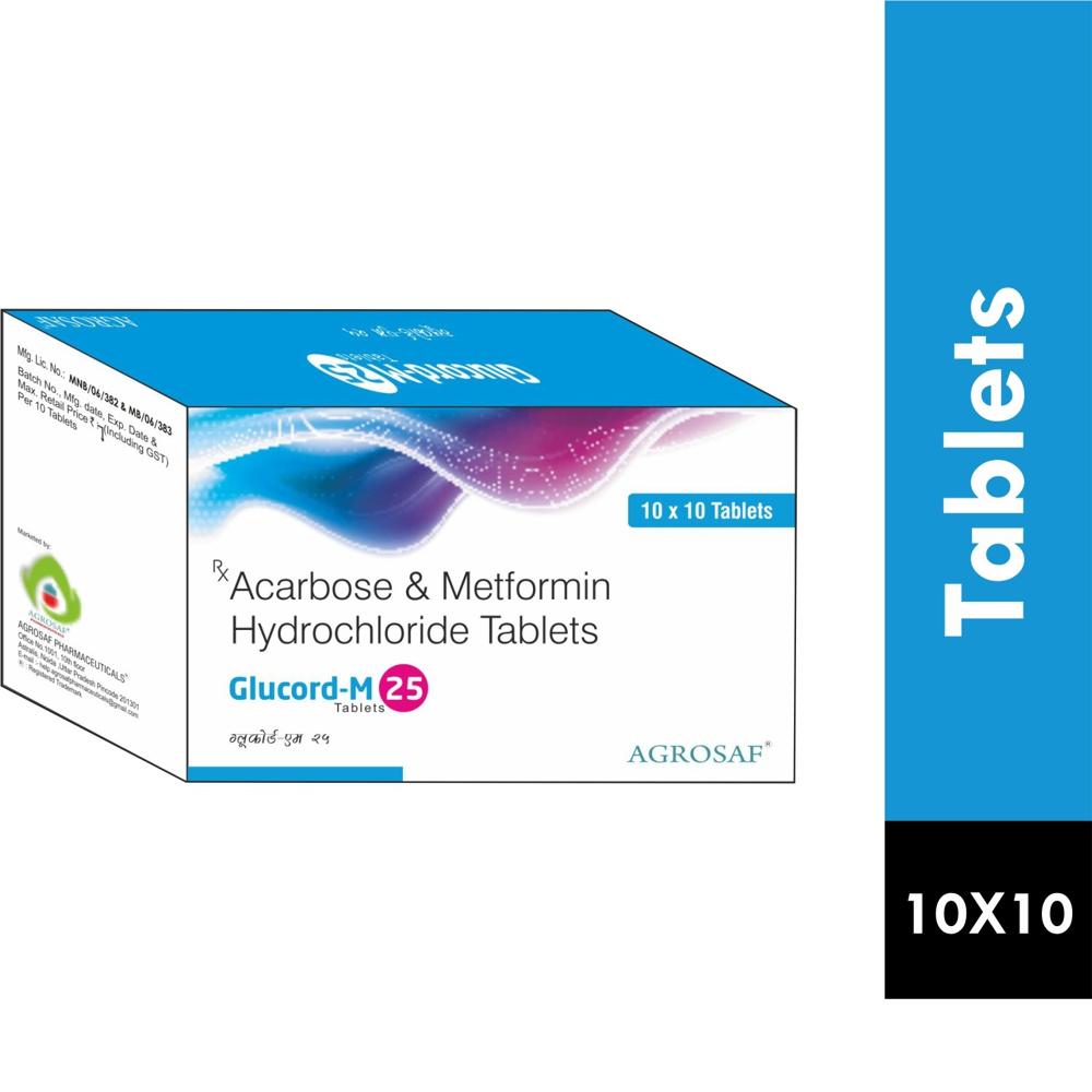 GLUCORD M 25 TABLET - Acarbose (25mg) + Metformin (500mg)