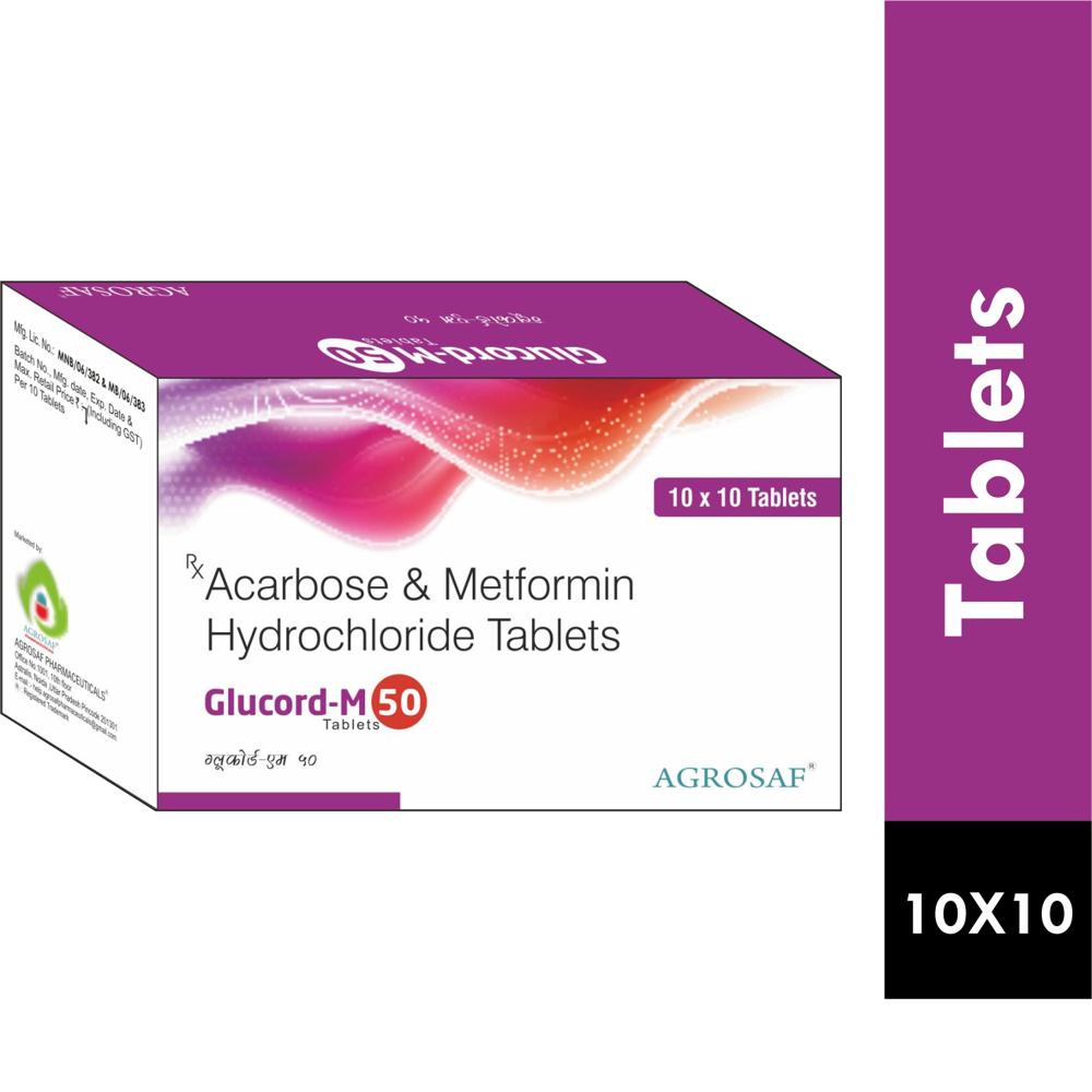 GLUCORD M 50 TABLET - Acarbose (50mg) + Metformin (500mg)